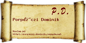 Porpáczi Dominik névjegykártya