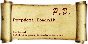 Porpáczi Dominik névjegykártya