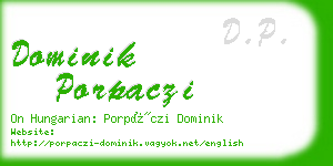 dominik porpaczi business card